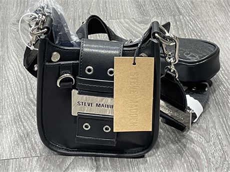 (NEW WITH TAGS) STEVE MADDEN BROLLING BLACK CROSSBODY