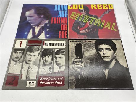 4 MISC. RECORDS - 2 LOU REED - EXCELLENT (E)