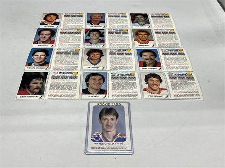 12 VINTAGE NHL ESSO CARDS & GRETZKY ROOKIE RED ROOSTER CARD