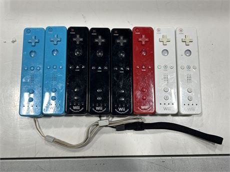 LOT OF 8 WII REMOTES - UNTESTED/AS IS