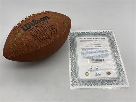 STEVE YOUNG & JERRY RICE (SAN FRAN 49ERS) SIGNED FOOTBALL W/COA