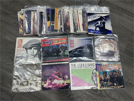 100 NEW/OLD STOCK 45’ PICTURE SLEEVES - ALL GOOD TITLES
