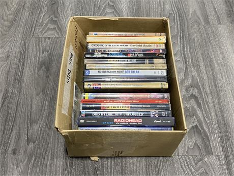 BOX OF 16 MUSIC DVDS