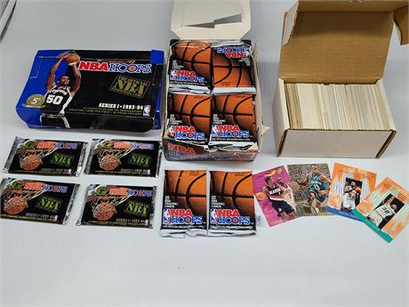 2 BOXES OF NBA HOOPS 1991-92 & 1993 - 94 (All open packs)