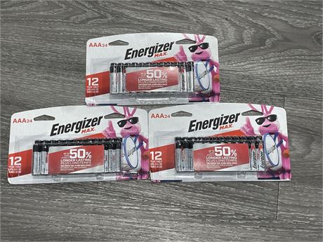 3 NEW PACKS OF ENERGIZER AAA BATTERIES
