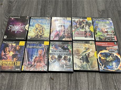 10 PS2 GAMES - HAS SMOKE SCENT