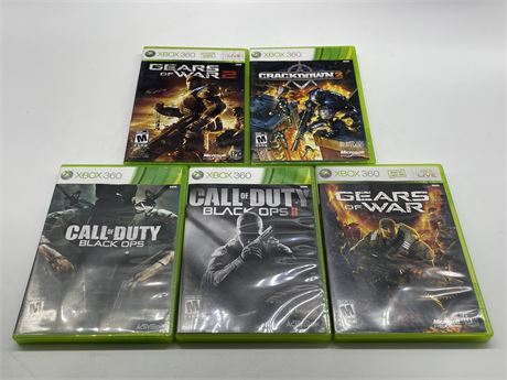 LOT OF 5 XBOX 360 GAMES