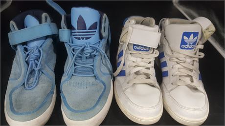 2 PAIRS OF ADIDAS SHOES (size 8 & 9.5)