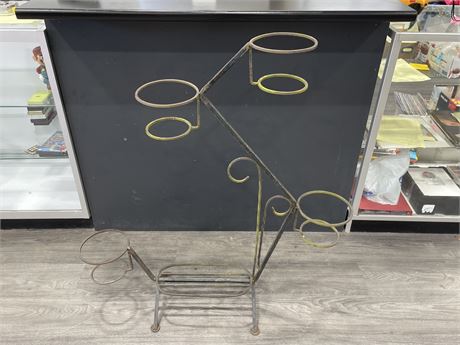 VINTAGE WROUGHT IRON MULTI TIER PLANT STAND 38”x42”