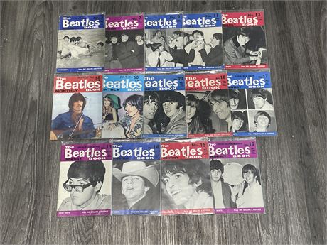 RARE 1960’S THE BEATLES MONTHLY BOOK LOT - 14 TOTAL