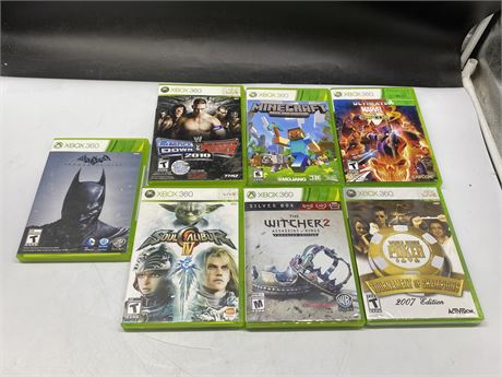 7 XBOX 360 GAMES (1 SEALED)