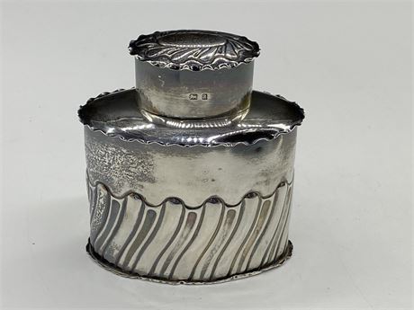VINTAGE MAPPIN & WEVB STERLING SILVER FLASK - HALLMARKED (4” TALL)