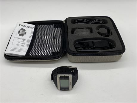 BEURER HEART RATE MONITOR WATCH IN CASE W/ACCESSORIES