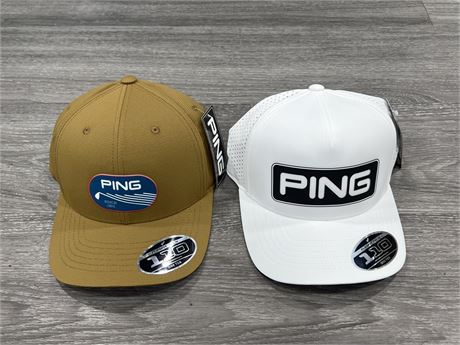 2 NEW W/ TAGS PING GOLF HATS