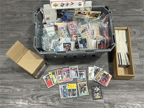 BOX OF NHL CARDS / COLLECTABLES