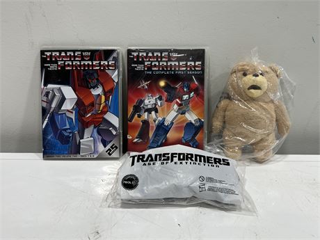 TRANSFORMERS DVD SEASONS, NEW 3D GLASSES & TED BEAR