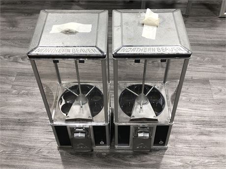 2 NORTHERN BEAVER CANDY MACHINES WITH KEYS