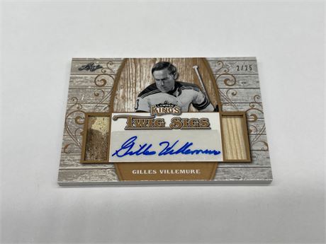 LUMBER KINGS #2/25 GILLES VILLEMURE TWIG SIGS AUTO STICK CARD