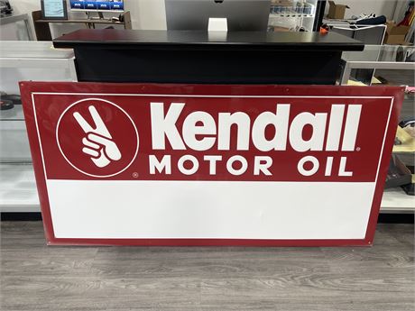 VINTAGE NEW OLD STOCK KENDALL MOTOR OIL METAL SIGN - 70”x35”