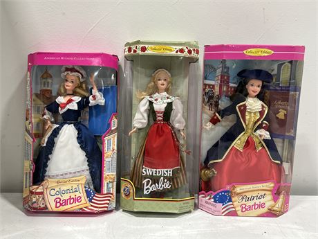 3 COLLECTORS / SPECIAL EDITION BARBIES IN BOX