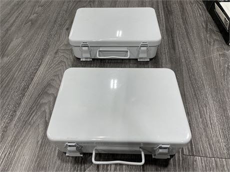 2 NEW AIR TIGHT KITS 10” WIDE (COULD BE USED FOR FIRST AID KITS)