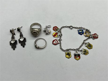 LOT OF 925 STERLING JEWELRY / CHARMS