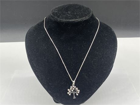925 STERLING BLING TREE WITH 18” 925 CHAIN