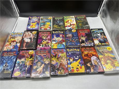 19 VINTAGE POKÉMON, TMNT, YU-GI-OH VHS TAPES