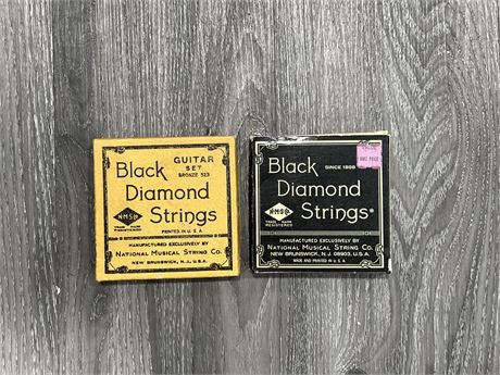2 EARLY BLACK DIAMOND GUITAR STRINGS - 1950’s