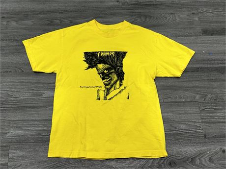 THE CRAMPS YELLOW T-SHIRT - SIZE LARGE
