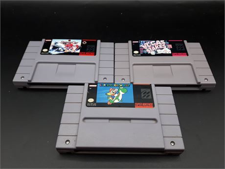 SUPER MARIO WORLD & VEGAS STAKES &  NHL STANLEY CUP - SNES