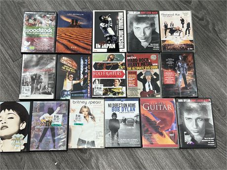 16 CONCERT / MUSIC RELATED DVDS