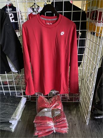 QTY 10 - RED ATHLETIC LONG SLEEVES (Small)