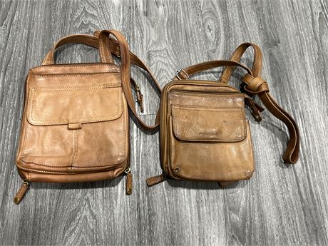 2 LEATHER FOSSIL BAGS