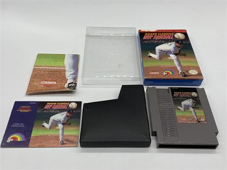 ROGER CLEMENS’ MVP BASEBALL - NES COMPLETE W/BOX & MANUAL - EXCELLENT CONDITION