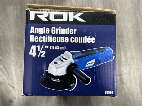 ROK 4.5” ANGLE GRINDER - NEW IN BOX