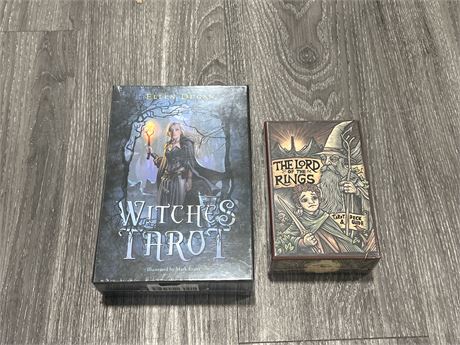 2 SEALED BOXES OF TARROT CARDS - LORD OF THE RINGS + WITCHES