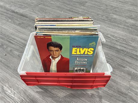 BOX OF ELVIS RECORDS - CONDITION VARIES