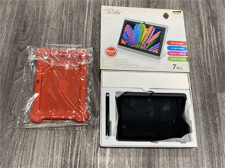 IROLA 7” TABLET ANDROID 4.4 & CASE (Works)