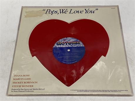 RARE SEALED - MOTOWN - POPS, WE LOVE YOU - HEART SHAPED RED VINYL