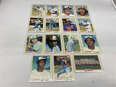 (15) 1978 TOPPS MONTREAL EXPOS CARDS