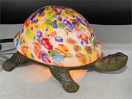 MURANO STYLE GLASS TURTLE LAMP - WORKS GREAT (4.5” TALL)