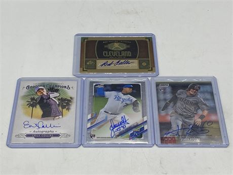 4 AUTO SPORTS CARDS / INCLUDES ROOKIES