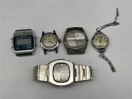 5 ESTATE WATCHES - UNAUTHENTICATED