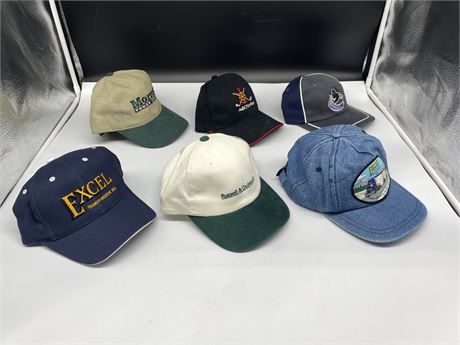 6 HATS - ALL NEW OR IN NEW CONDITION