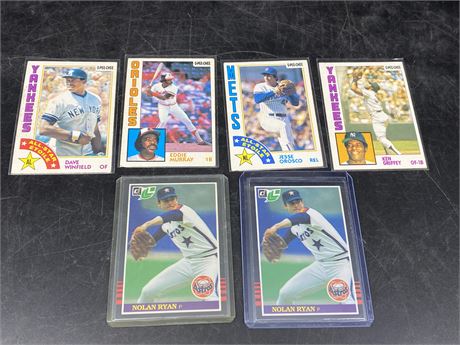 (6) 1984/85 MLB CARDS
