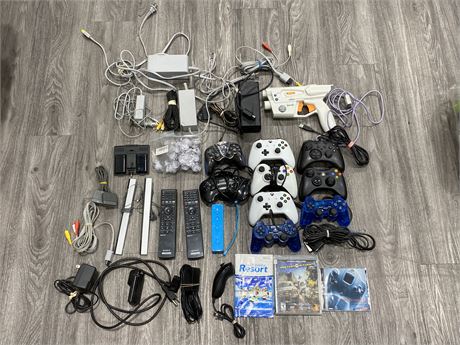 LOT OF VIDEO GAME PARTS / ACCESSORIES (UNTESTED, AS IS)