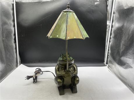 STAINED GLASS FROG LAMP (19”)