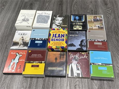 15 CRITERION DVDS & BOX SETS - BURMESE HARPIS IS SEALED (35 total movies)