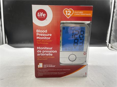 (SEALED) LIFE BRAND BLOOD PRESSURE MONITOR WITH BLUETOOTH